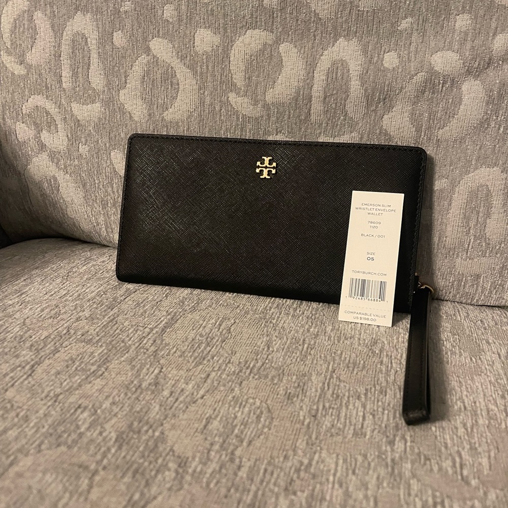 Tory Burch Emerson slim black wallet